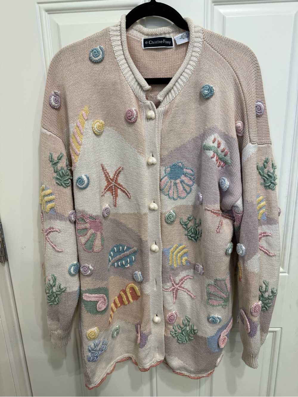 Vintage RARE Christine Foley Ocean Beach Theme Sweater